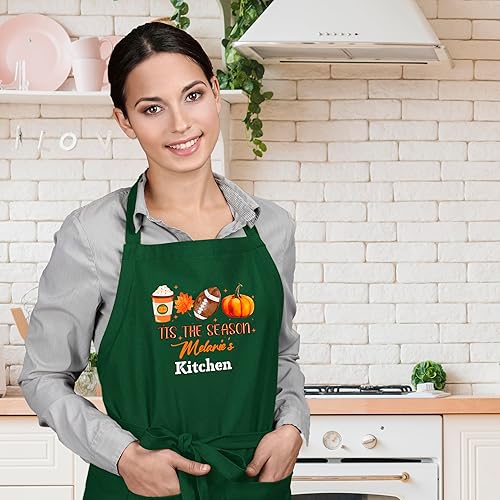 Miniatura 3 de Tis Season, Customized Halloween Apron, Fall & Thanksgiving Apron, Christmas Aprons For Women, Autumn Kitchen Pumpkin Aprons, Delantales de Cocina,
