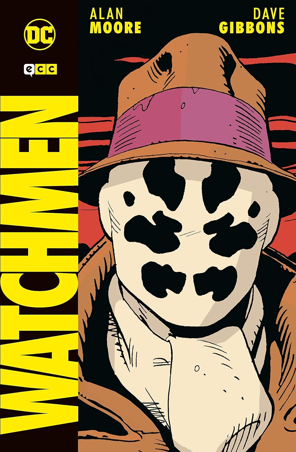 Portada de la novela gráfica de superhéroes Watchmen, de Alan Moore y Dave Gibbons