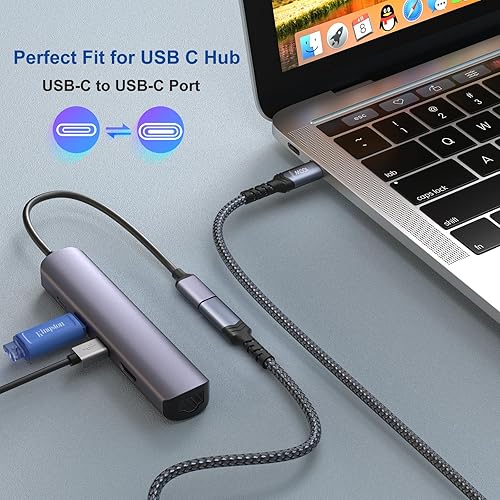 Miniatura 5 de OKRAY - Cable de extensión USB C, cable extensor USB-C macho a USB-C hembra, 100 W, carga rápida, 10 Gbps, transferencia tipo C, Thunderbolt 3,