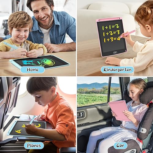Miniatura 8 de Paquete de 2 tabletas de escritura LCD para niños, tablero de garabatos con 2 fundas, tableta de dibujo electrónica, almohadillas de dibujo,