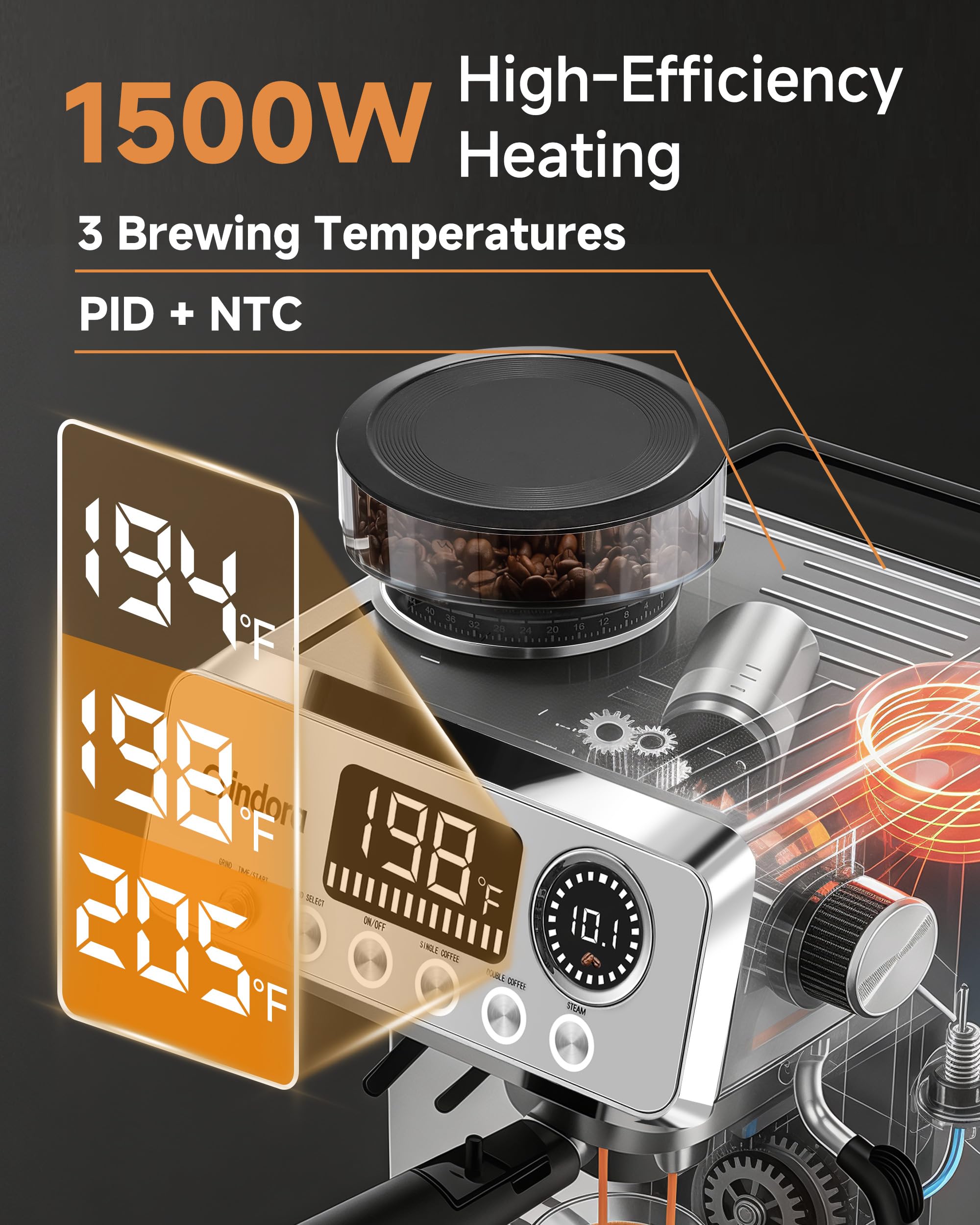 20 Bar Precision Espresso Machine Gallery Image
