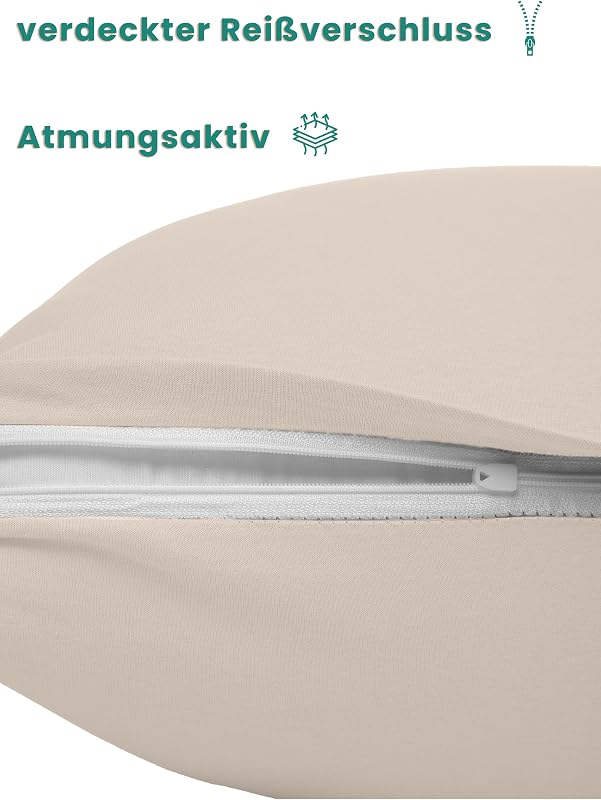 livessa 2 db párnahuzat 40x80 cm, rejtett cipzárral, 100% pamut jersey, puha és légáteresztő