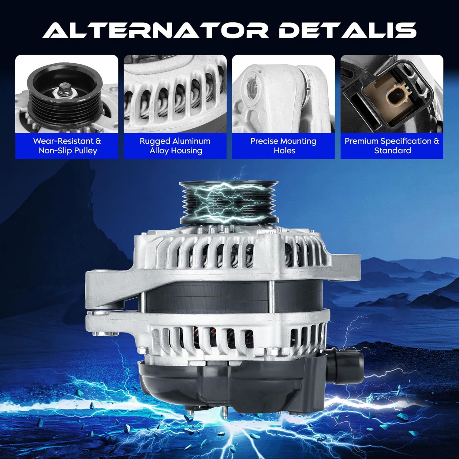 New Alternator 3.5L V6 for Honda Accord 2013-2017 (Only for Manual transmission), 130Amp, 12V, High Output Alternator Replace for 400-52569R 104211-8270 11671 290-6313 31100-5G2-A01