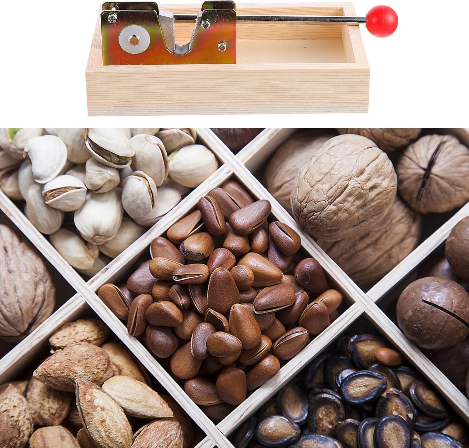 Manual Multi-function Walnut Cracker and Heavy Duty Macadamia Nut Opener with Sturdy Sheller for Home Kitchen Use