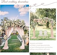 Vista 56 de Tela para envolver arco de boda, 4 paneles de 28 x 20 pies, cortinas de arco de boda rosa para ceremonia, cortinas de tela de gasa para cenador