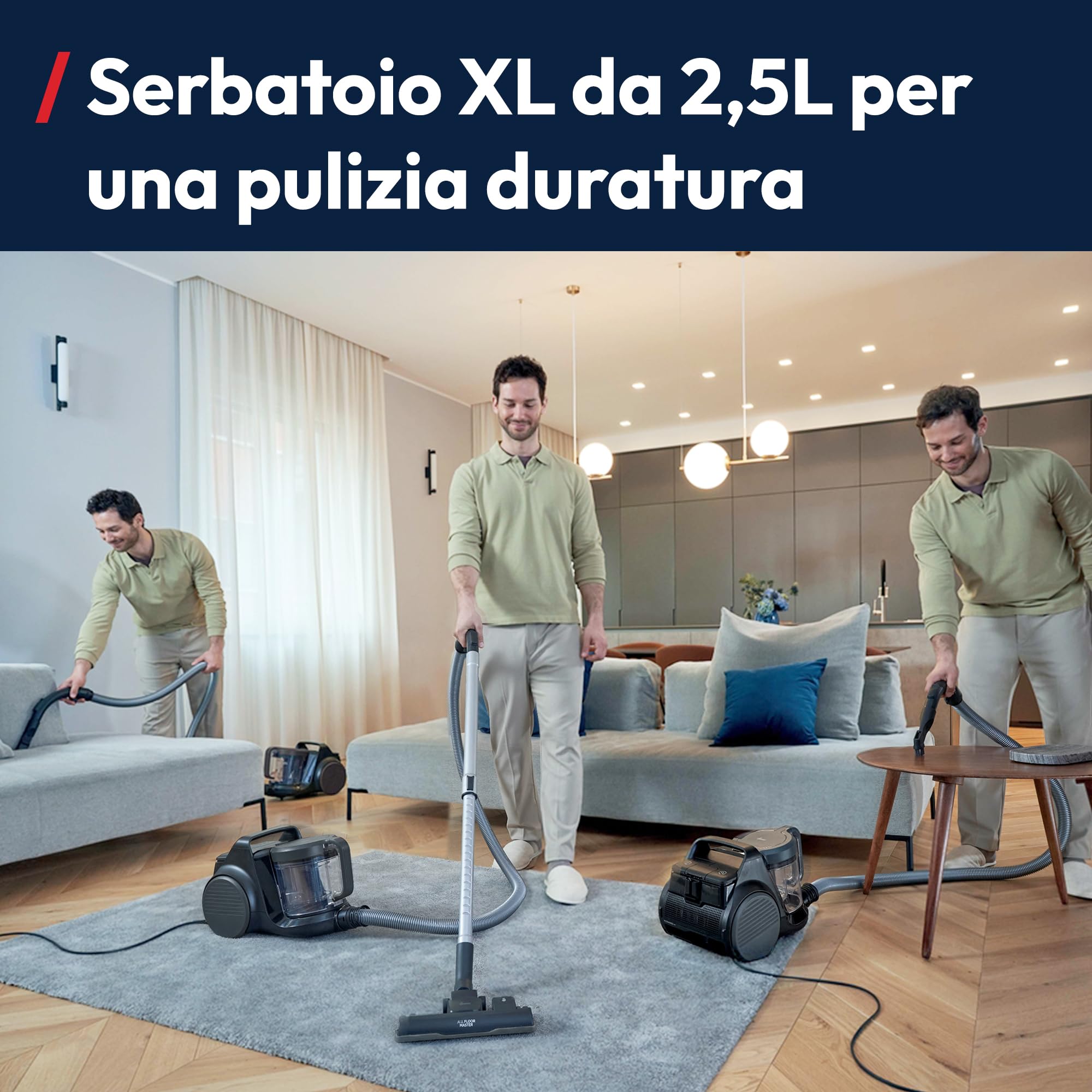 Hoover HP2 Aspirapolvere Compatto Senza Sacco, Potente e Leggero, per Tappeti e Pavimenti, Filtro EPA, Contenitore 2,5L, Accessori Integrati, Raggio 10 m, 850W [HP2Z10A]