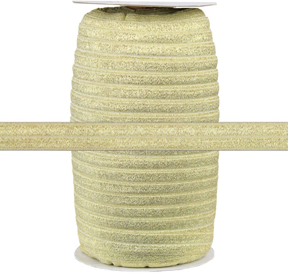 Hot Pink Fairy Dust Glitter 5/8" FOE - 100 Yard roll of Fold Over Elastic - Elastic by The Yard