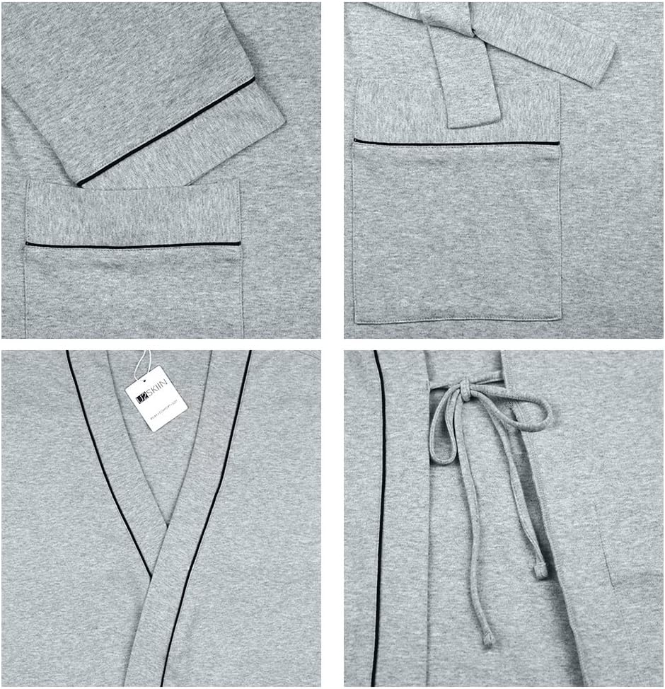 U2SKIIN Mens 100% Cotton Robe Lightweight Knit Bathrobe - Image 7