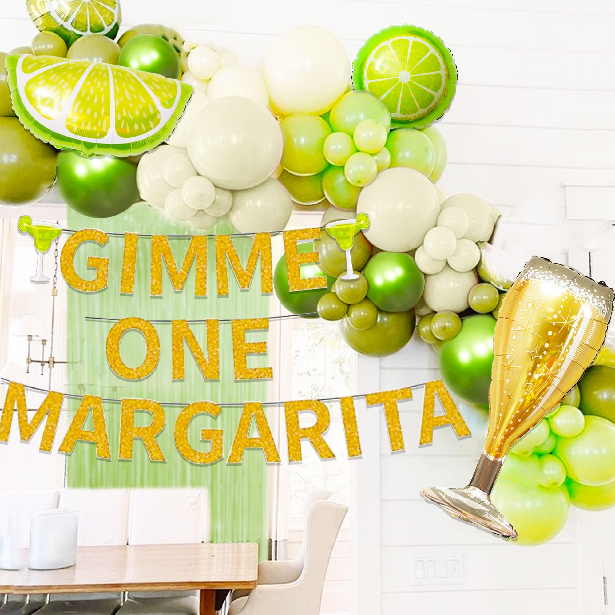 Margarita Birthday Party Decorations - Pink & Green Margarita Banner, Garland & Balloons