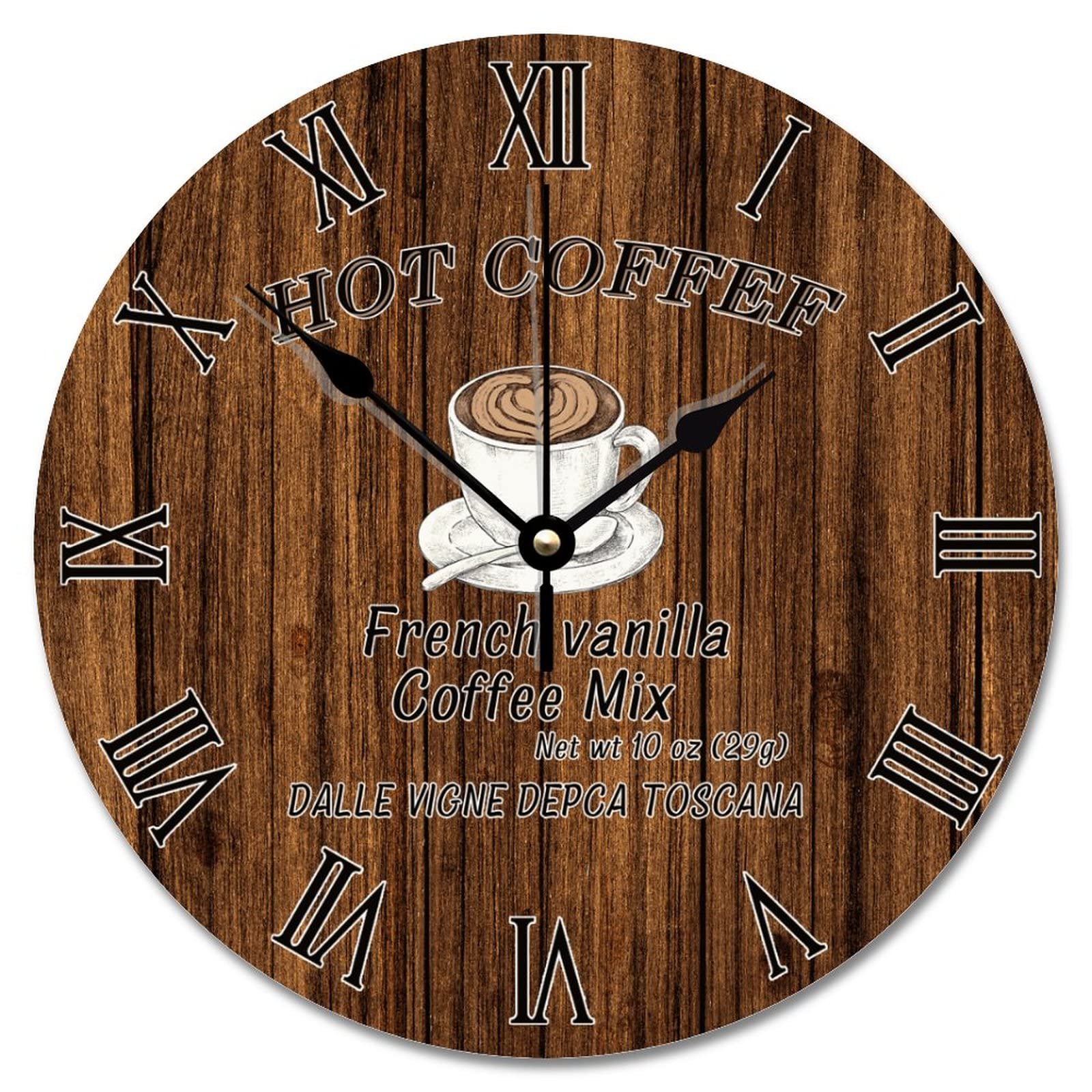 Horloge murale de style vintage café 30,5 cm grande pendule à piles