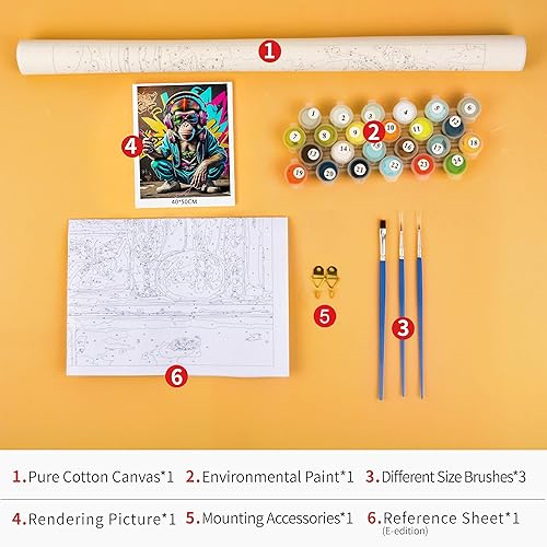 Miniatura 3 de TUMOVO Kits de pintura por números para adultos sobre lienzo, pintura acrílica para adultos y niños, pintura por número, kits de pintura por números