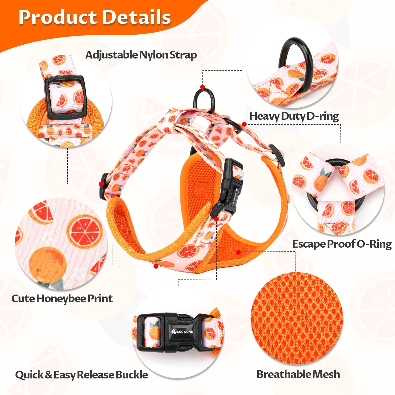 Dog Harness and Leash, Poop Bag Holder 3 Sets - Image 3