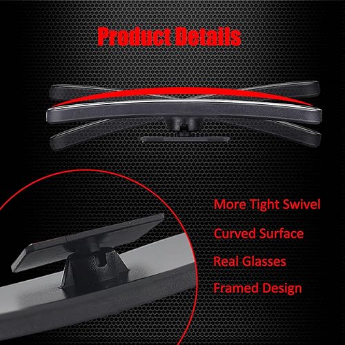 Miniatura 8 de Ampper Espejo rectangular de punto ciego, carcasa de ABS de vidrio HD, convexo, gran angular, espejo retrovisor para automóvil, SUV y camión (marco,