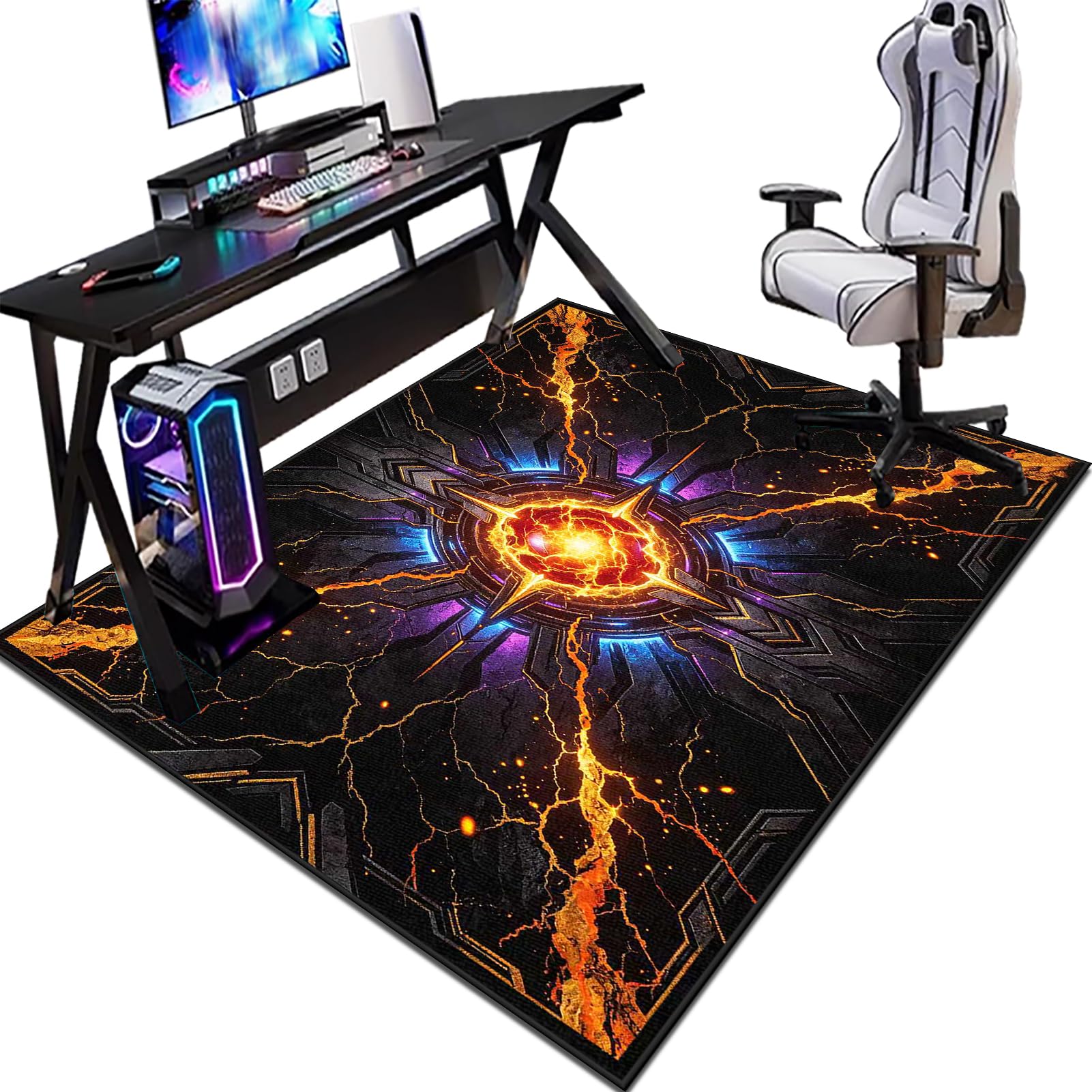 Tapis Chaise de Bureau Gaming pour Parquet Carrelage et Sol Dur 140 x 200 cm