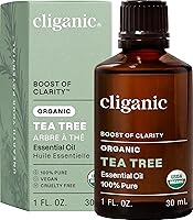 Cliganic USDA Organic Tea Tree Essential Oil 100% Pure Natural Non-GMO Vegan for Aromatherapy Diffusers & DIY