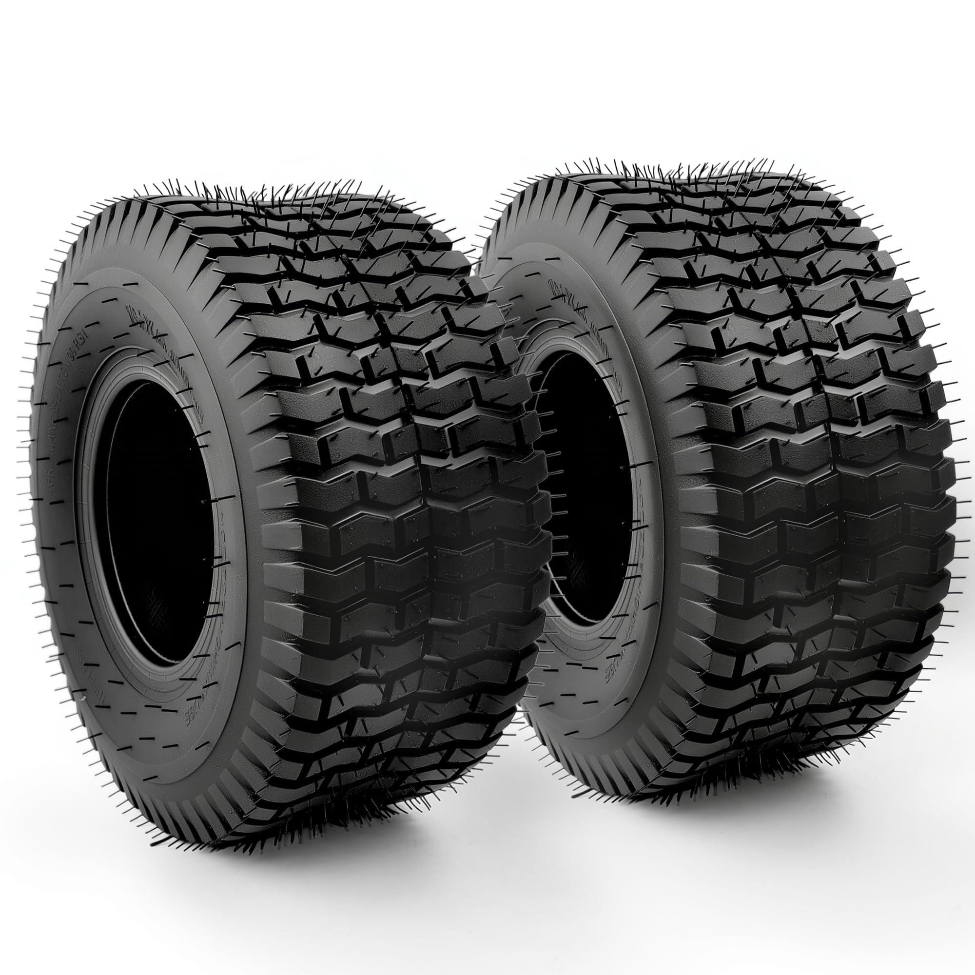 View 1 of 2 Pack 15x6.00-6 Lawn Mower Tires Tubeless 4PR Turf Saver Tires for Garden Tractor Riding Mower Dump Cart
