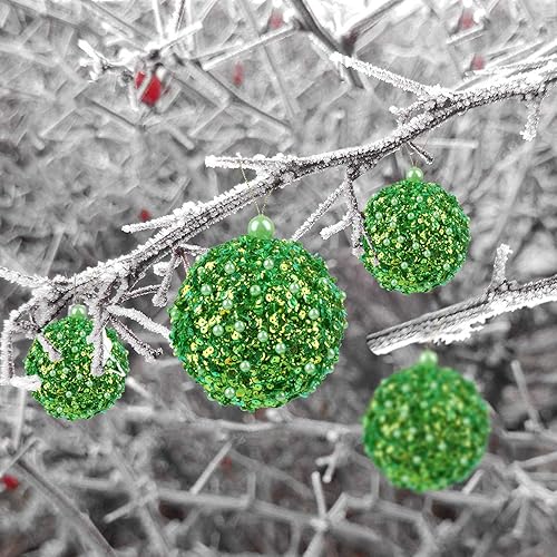 Miniatura 3 de Bolas de Navidad de adorno de 4.25 pulgadas, juego de 4 unidades, juego de decoraciones de Navidad inastillables para árboles de Navidad, bodas,
