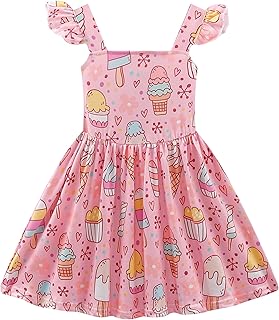 Toddler Girls Dresses Kids Summer Clothes Ruffle Sleeve Back Bowknot Dress Baby Backless Party Sundress 2-7 Years - Buy now