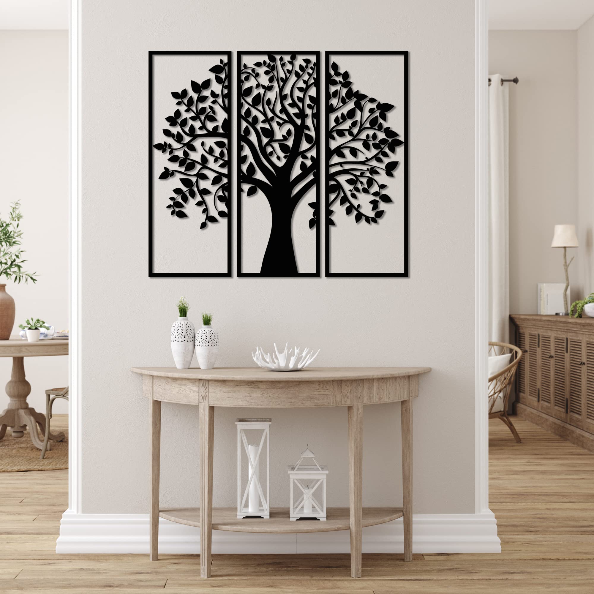 dv decovieno Arbre de vie en métal Décoration murale Silhouette Art pour Cadeau Intérieur Cadeau Extérieur Jardin Maison Decoration (45cm