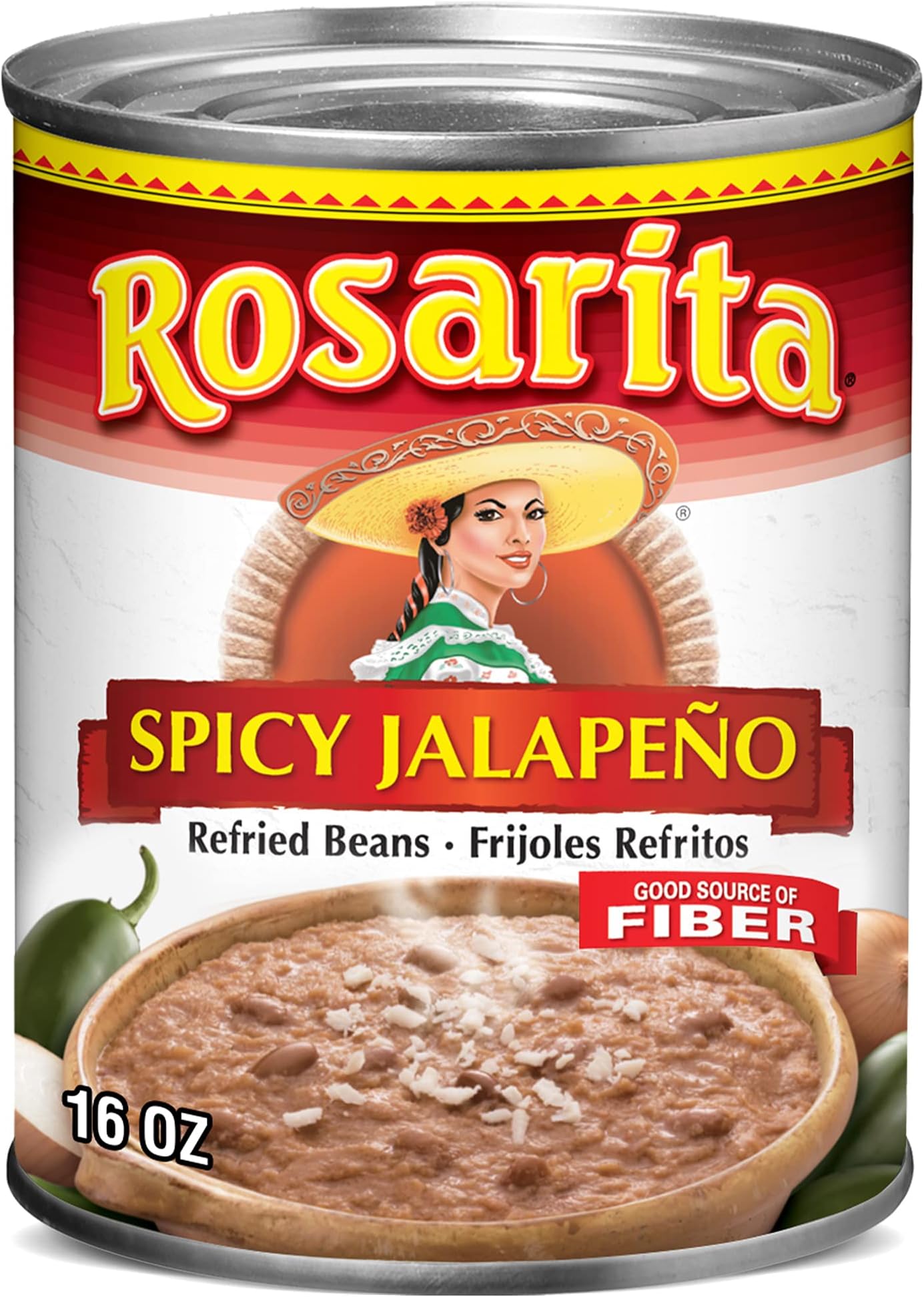 Rosarita Spicy Jalapeño Refried Beans, 16 oz