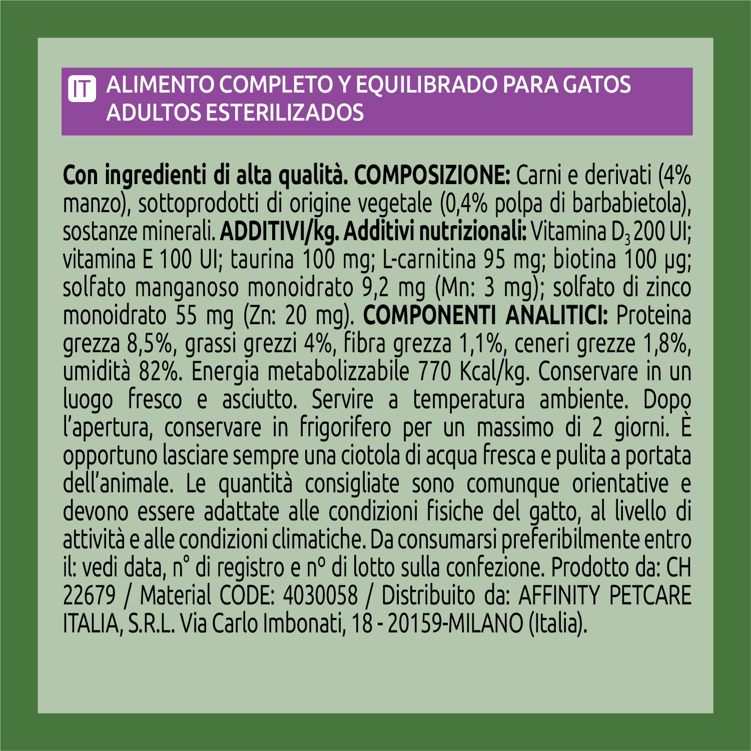 Ultima Cibo Umido per Gatti Fit & Delicious con Manzo: 24 Buste da 85g