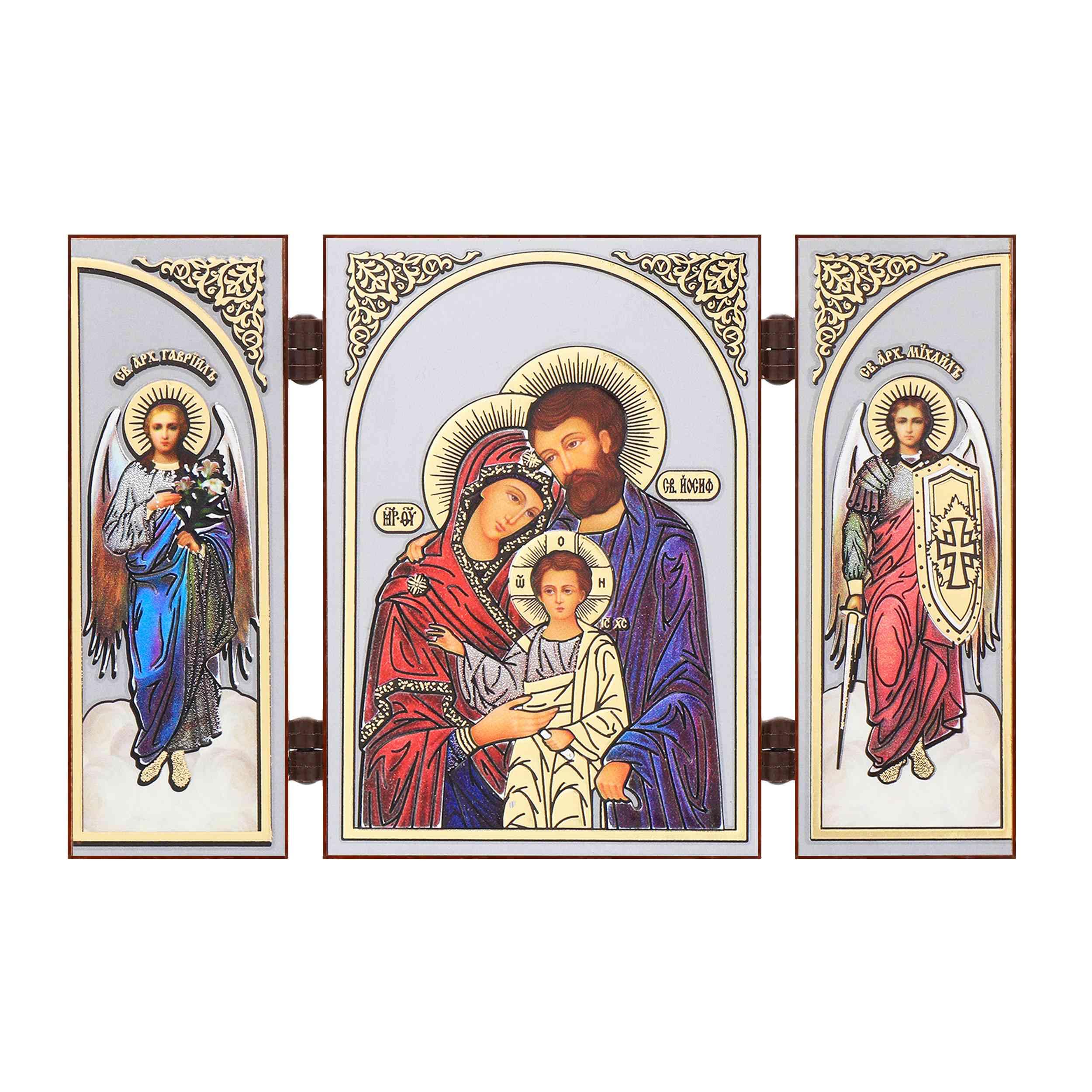 Nklaus Hl. Family - Holy Family - Icon Triptych Christian - Wooden Travel Altar - 8.5 X 13 Cm - Iconography 16645