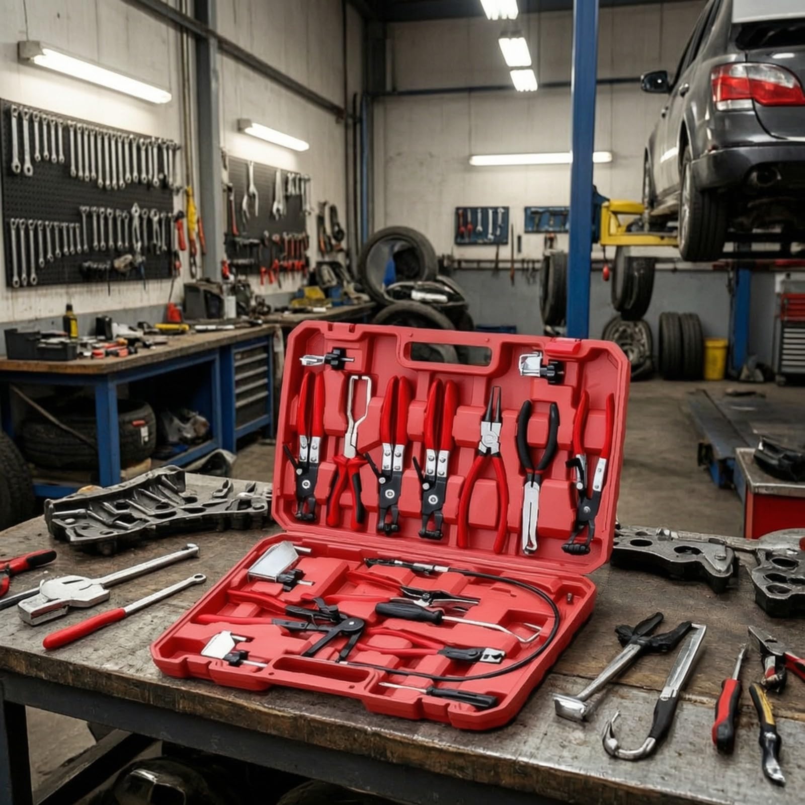 17 Pezzi Kit Pinze per Fascet | Professionale, Unsili, per Officina, Meccanici, Del da