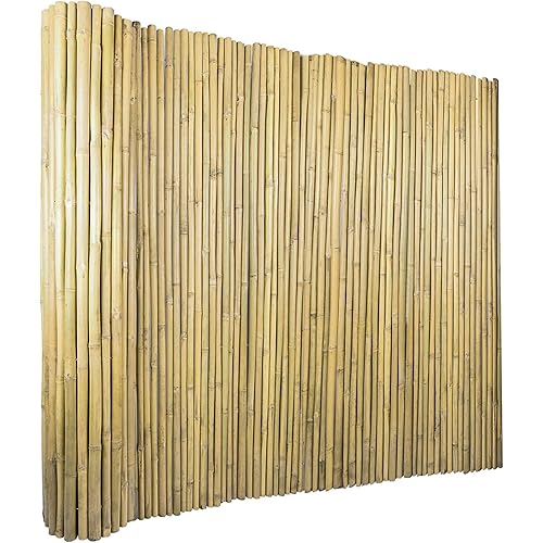 6Ft High x 8 Ft Long x 0.7In D Bamboos Screen, Natural Bamboo Fence Rolls, Eco-Friendly Bamboo Fencing for Outdoor Balcony Patio Garden Border Pool