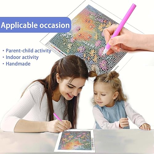 Miniatura 2 de FURDOHAI Pintura de diamante 5D para niños, adecuada para edades de 6 a 12 años, arte y manualidades con diamantes, regalo creativo (flor)