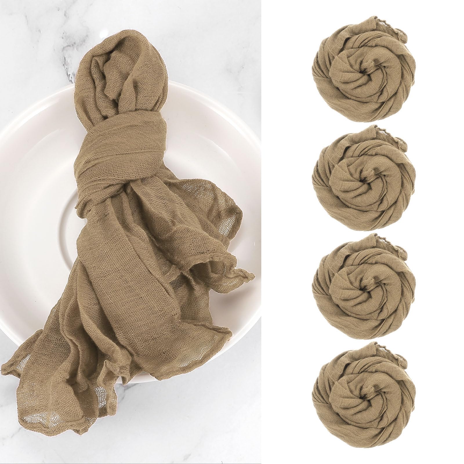 Servilletas de gasa de 50,8 x 50,8 cm para decoración de mesa rústica y eventos de boda
