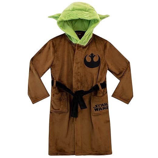 Star Wars Bademäntel | Yoda Kinderbademantel für Jungs | Fleece Morgenmantel