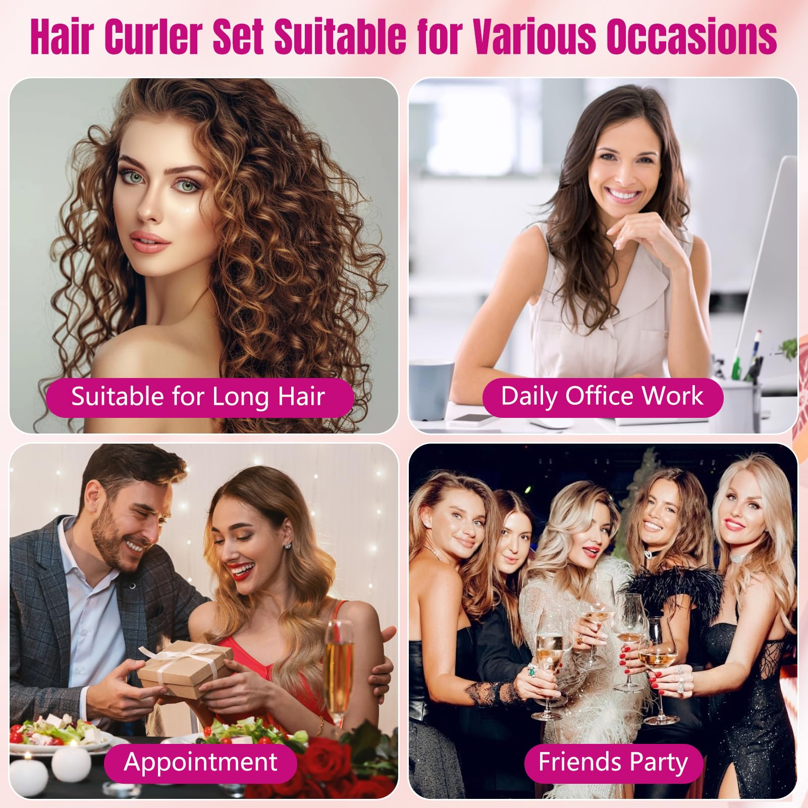 2 barriles rizadores de cabello de 20 mm de largo para piezas de accesorios Dyson Airwrap, accesorios de auto-rizado para Airwrap Styler, accesorios de rizado para múltiples estilos de cabello