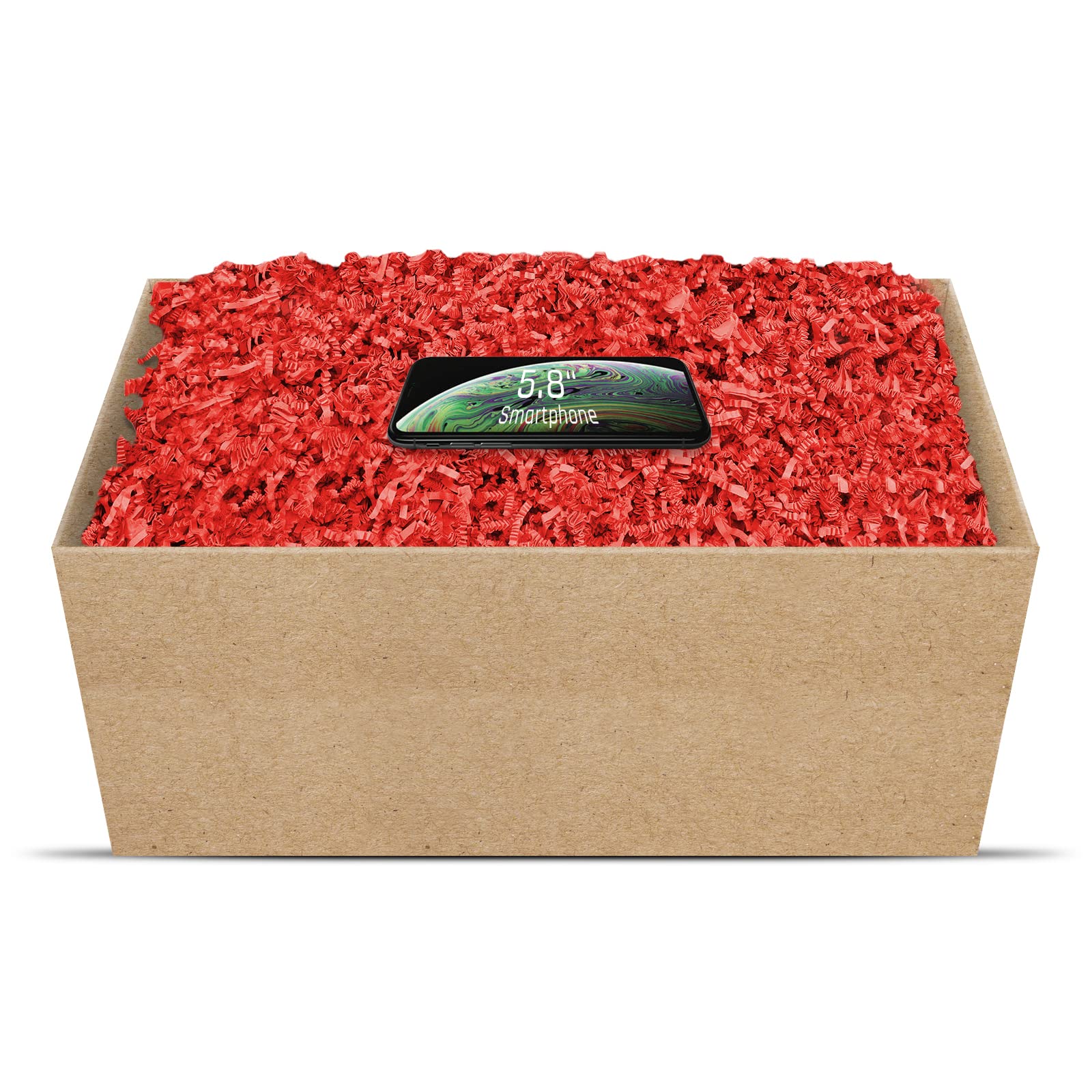 Matériau de remplissage/d’emballage pour cadeau, écologique, plusieurs couleurs, de 125 g à 1 kg, rouge vif, 1 kg