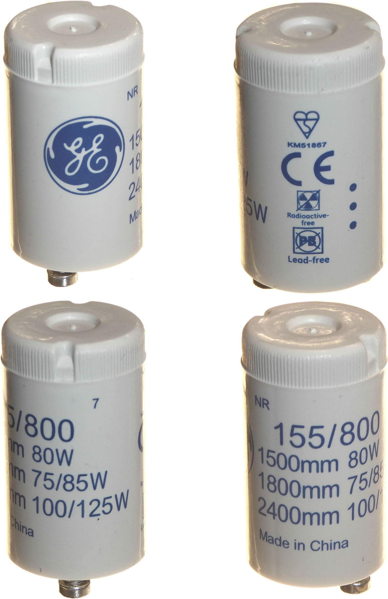 4pk Starters for 75125 Watt T12 Single Fluorescent Tube Lights 240v