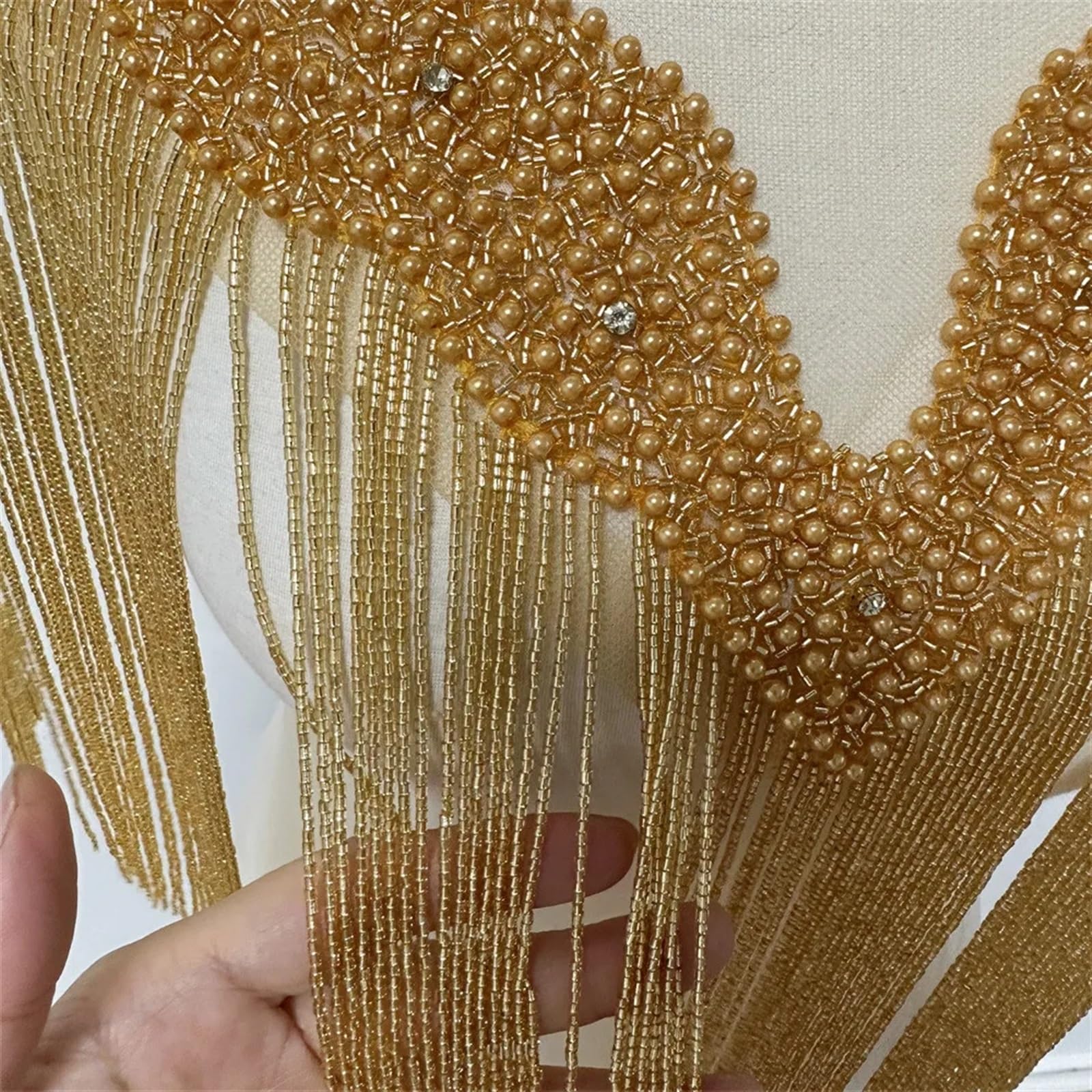 Ręcznie robione naszywki z aplikacją z koralikami przyszyte obroże do sukni ślubnej DIY (kolor: srebrny)