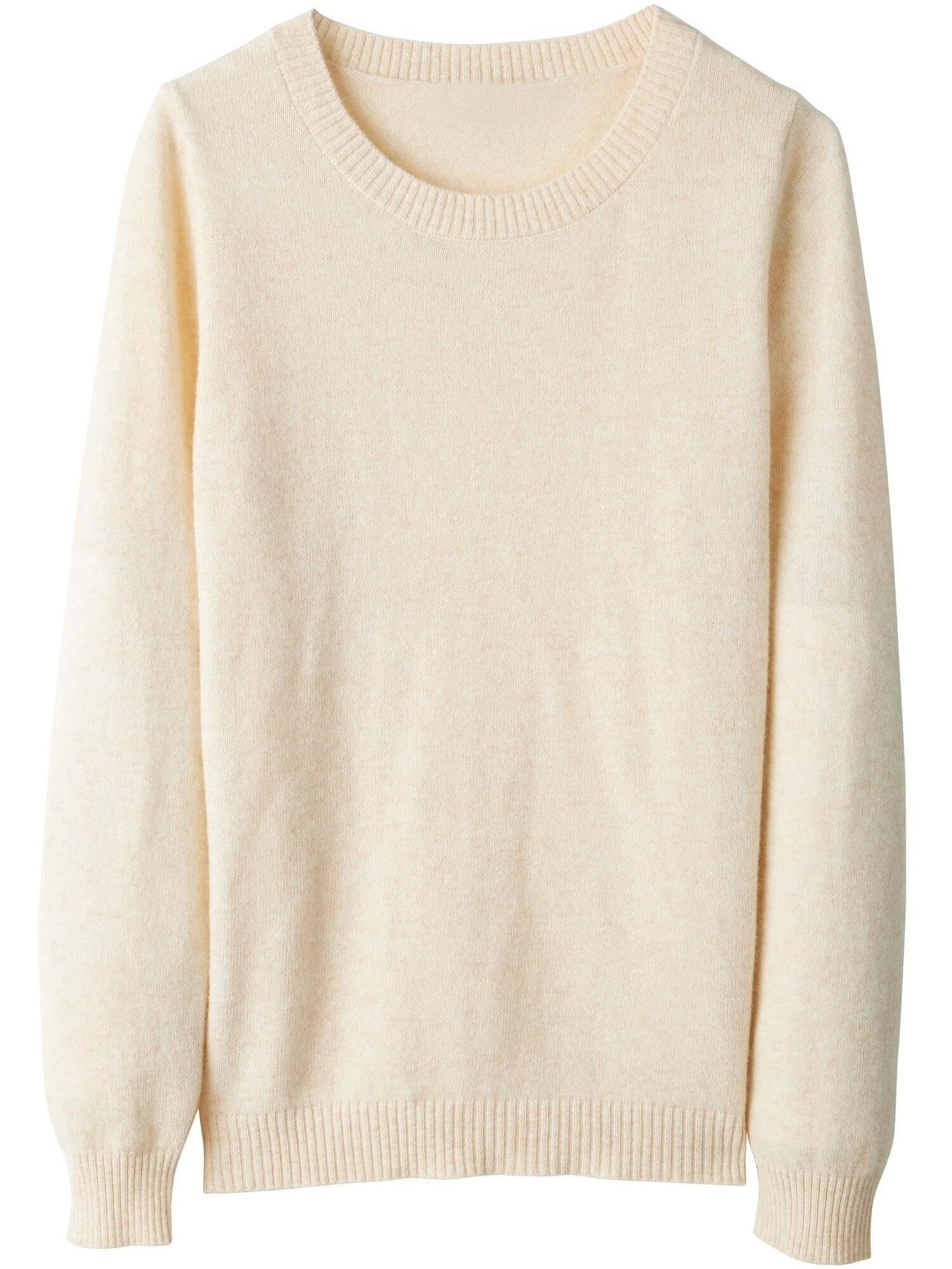 Chanyarn Damen 100% Merinowolle Pullover Rundhals 2024 Herbst Winter Warmer Weicher Leichter Langarm Strickpullover
