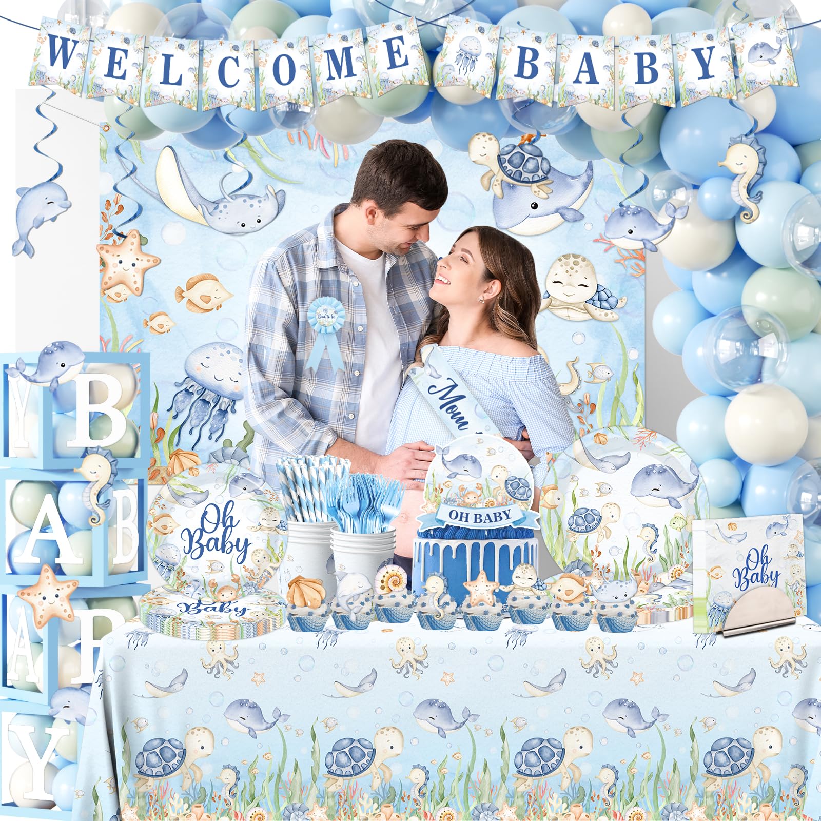 Decoraciones para baby shower bajo el mar