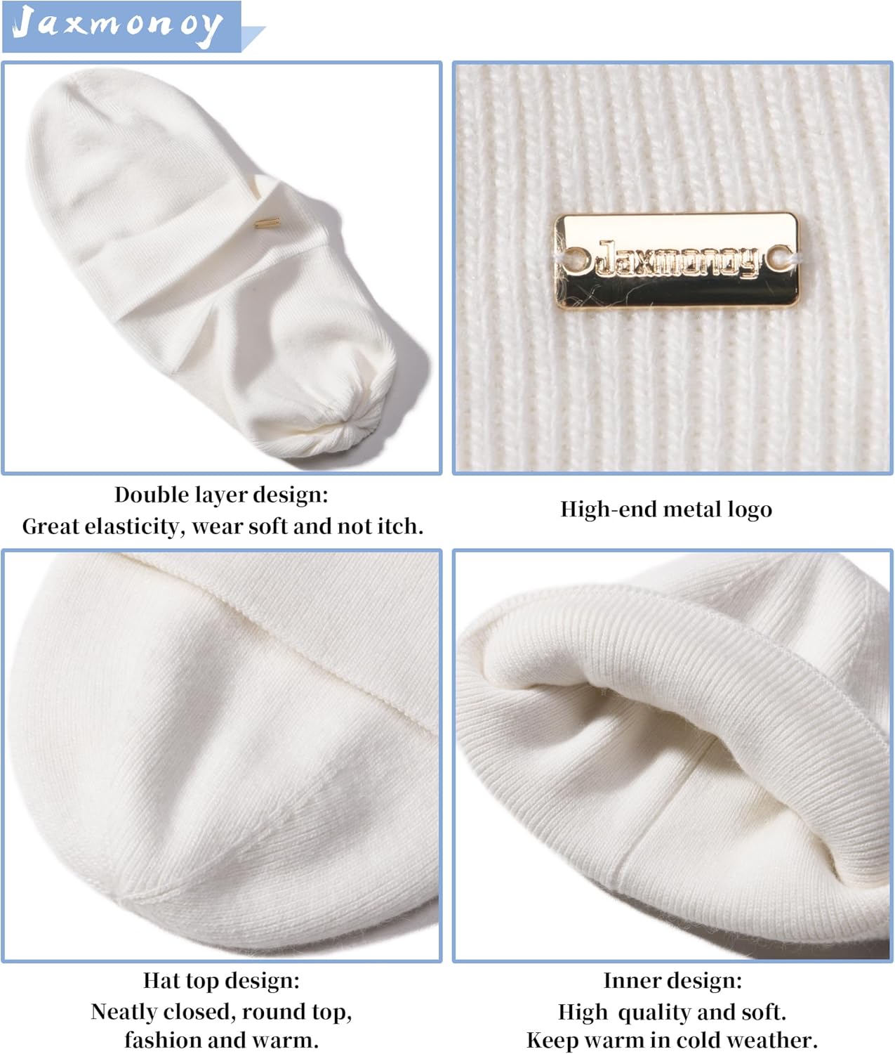 jaxmonoy Knit Beanie for Men Women Cuffed Thick Warm Unisex Knitted Winter Hat Slouchy Skull Beanies Cap - Image 6