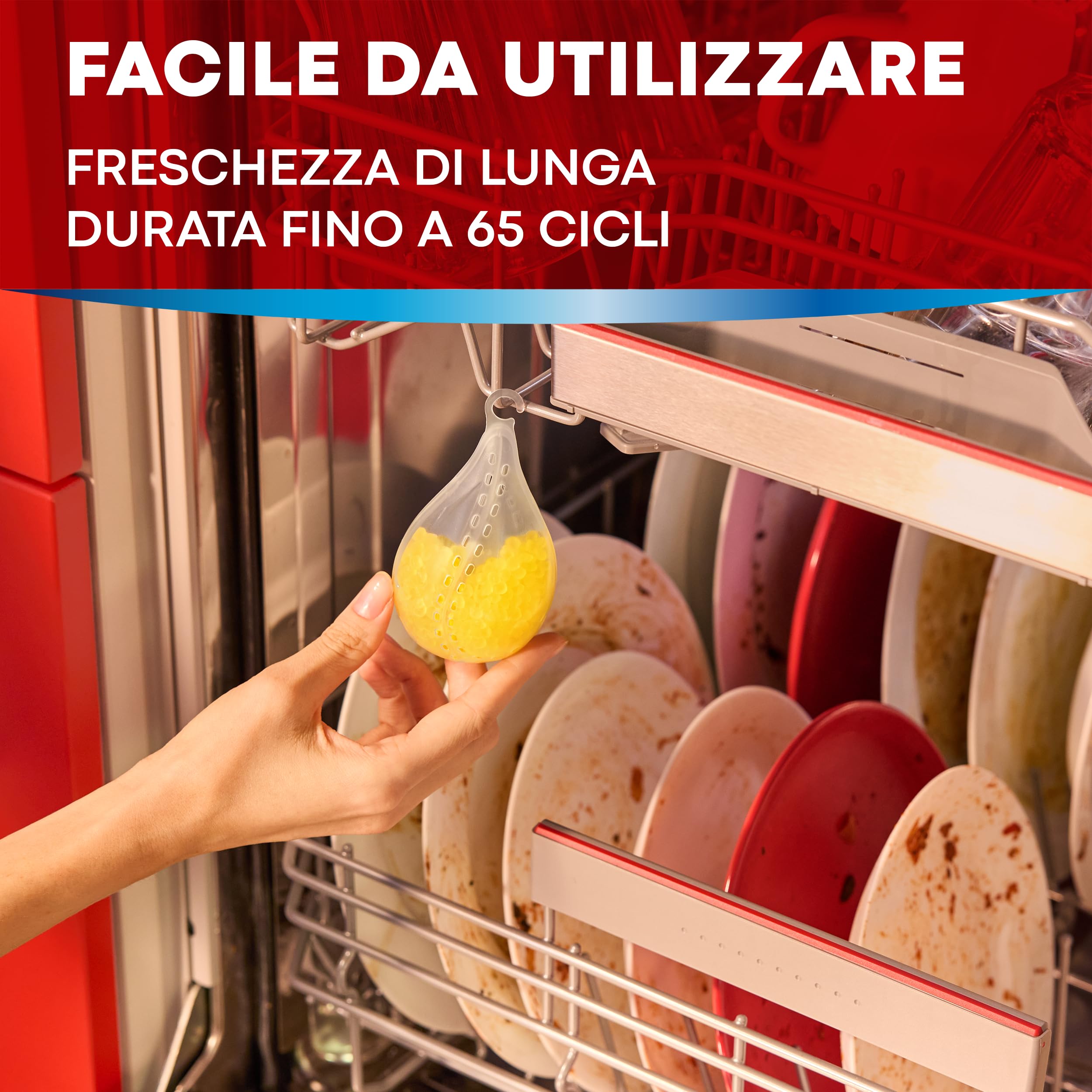 Pril 5in1 Deo Pearl profumatore per Lavastoviglie (8 confezioni da 65 lavaggi), Profumatore al Limone e Neutralizzatore di Odori, Profumatore per Lavastoviglie con Fragranza al Limone