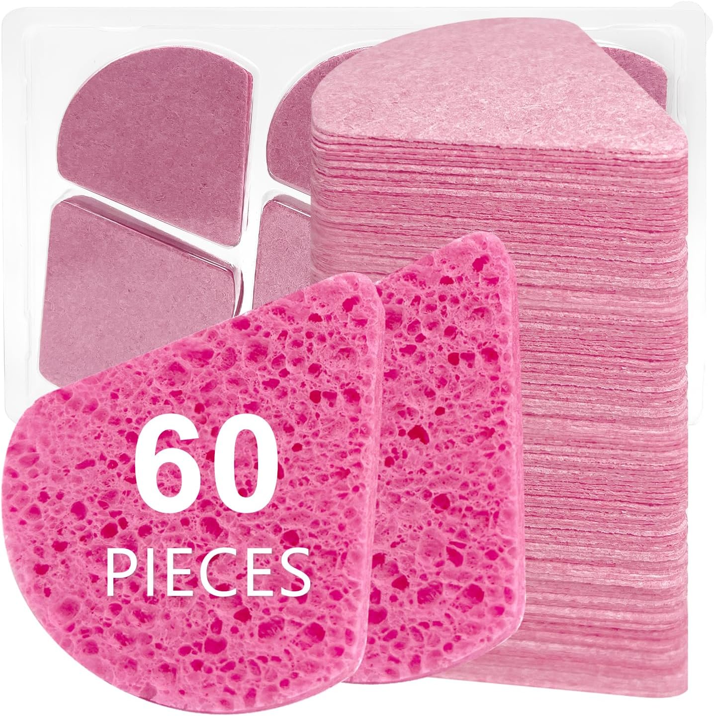 SpunsponCellulose Scrub Sponge - Kitchen Cleaning Sponges for Dishes,Pans,Pots & More- 50 Pack Lotus Root Shape Dishwashing Sponges, Pink