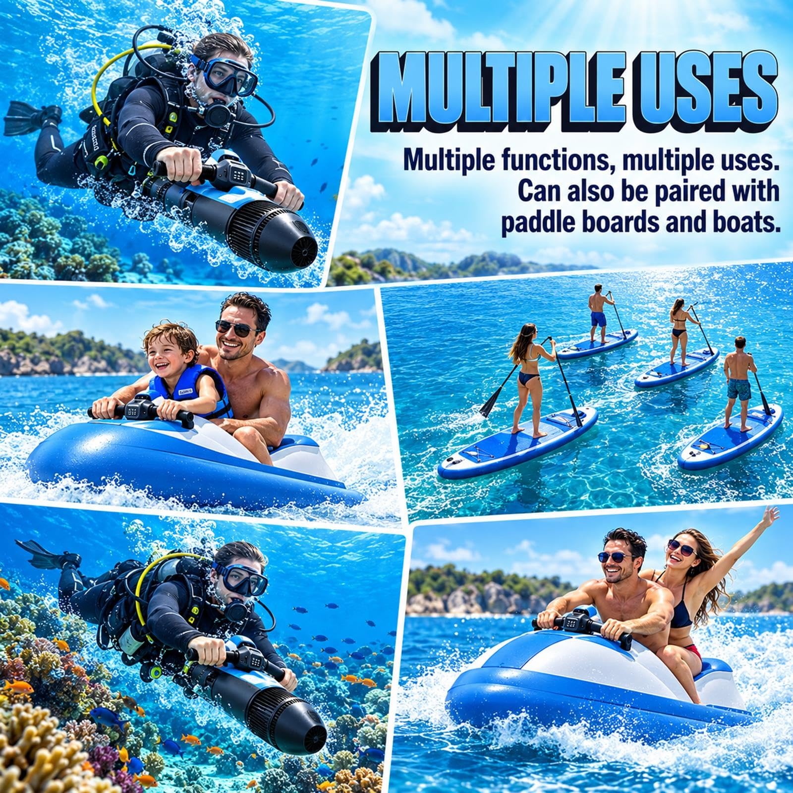 Gommone Motorizzato Veicolo Acquatico Elettrico Scooter da Acqua Motore