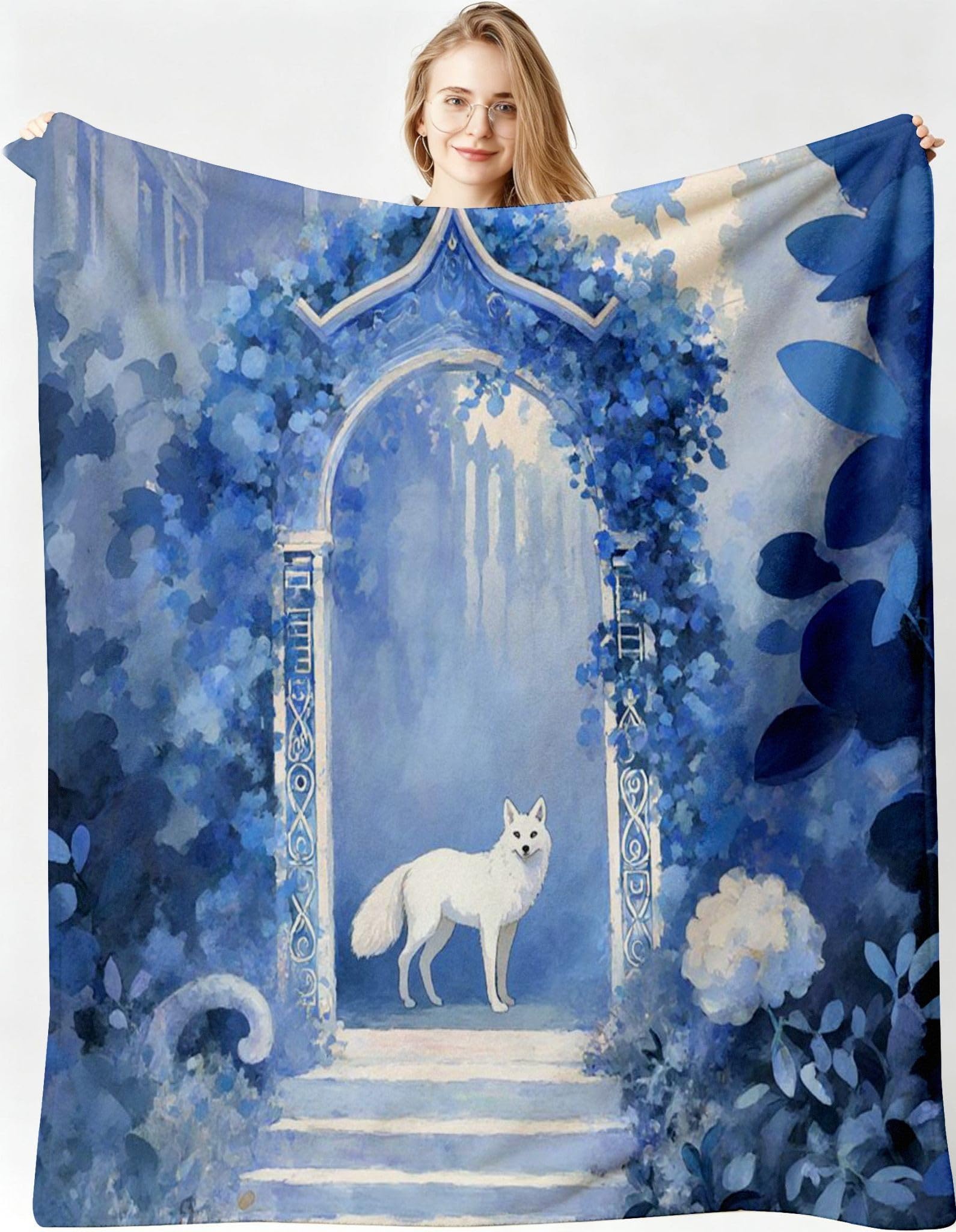 Manta Grande 180x220 cm Zorro Azul Polar Franela Térmica-A111