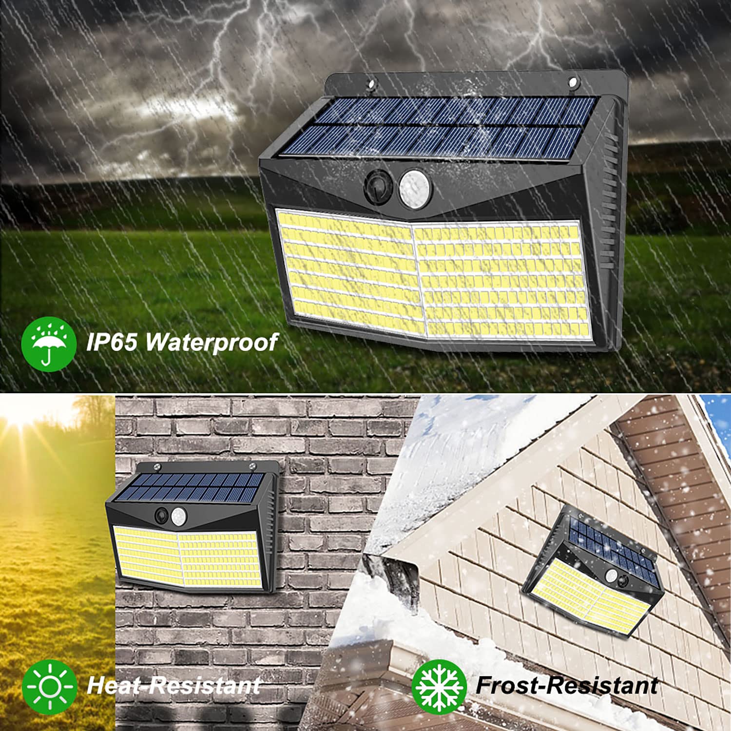 Luci LED Solari Esterno Con Sensore Movimento - 4 Pezzi Impermeabili IP65 Per Giardino, Garage E Pareti - Foto 3