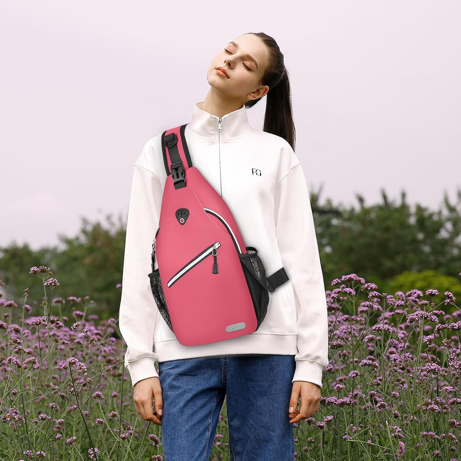 MOSISO Sling Backpack, Multipurpose Crossbody Shoulder Bag Travel Hiking Daypack - Image 6