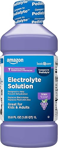 Tienda Basic Care Solución de electrolitos de uva reemplaza electrolitos líquidos y zinc niños y adultos 338 onzas líquidas