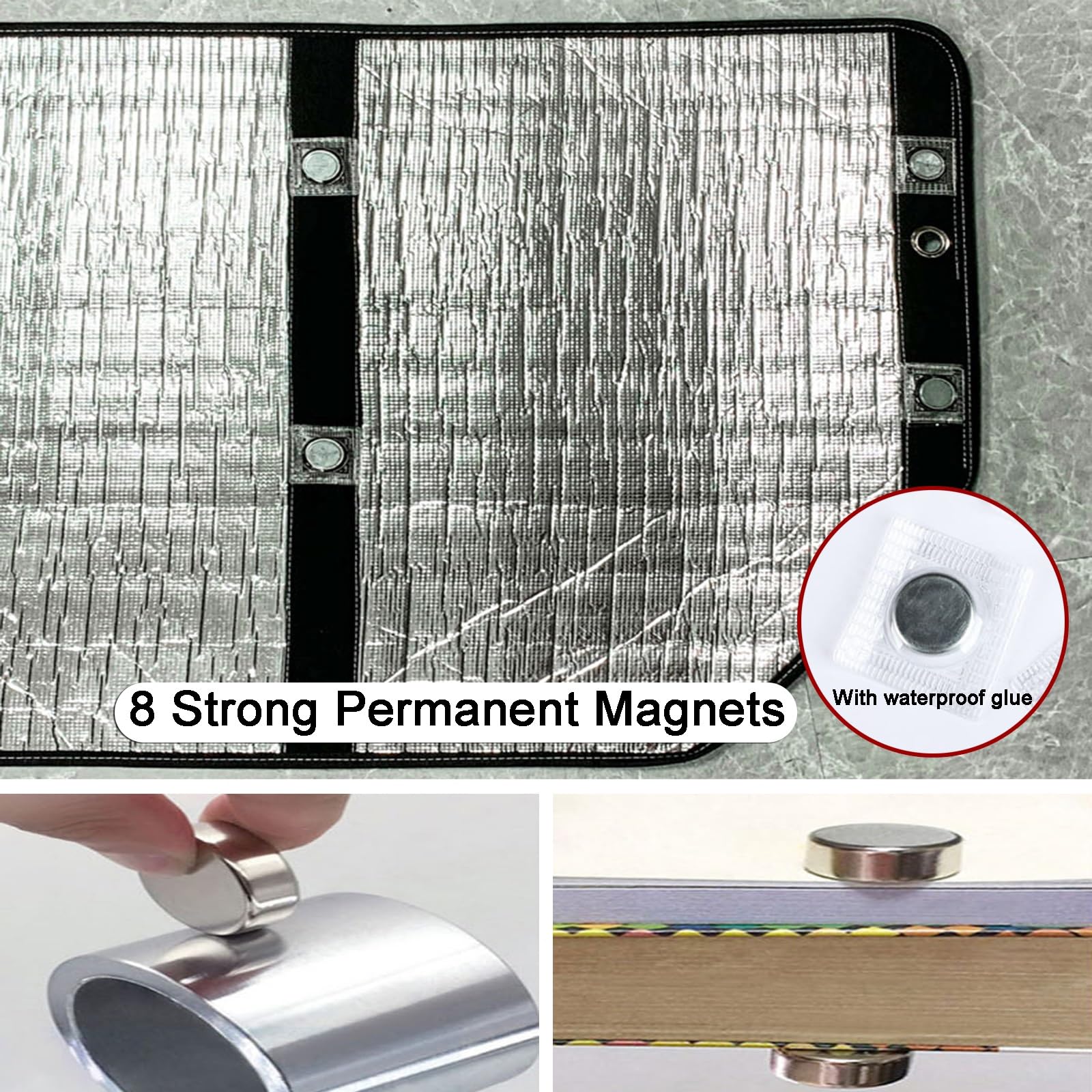 Klimaanlage Abdeckung Außengerät, Schalldämmende Wärmepumpe Abdeckung, Magnetischer Außenklimaanlage Staubschutz, Verlängerte Seitenabdeckung, Elastischer Metallhaken(140x60cm/55x24in)