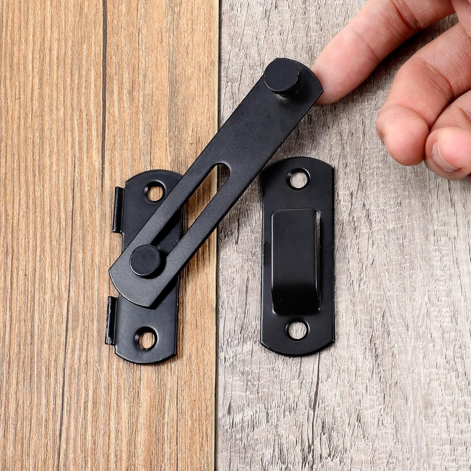 Shivstor 1 PCS Heavy Duty Black Stainless Steel Flip Latch Door Lock Barn Door & Sliding Gate Latch Safety Lock for Bathroom Garden Garage Closet Coop Cabinet & Window 1 Piece