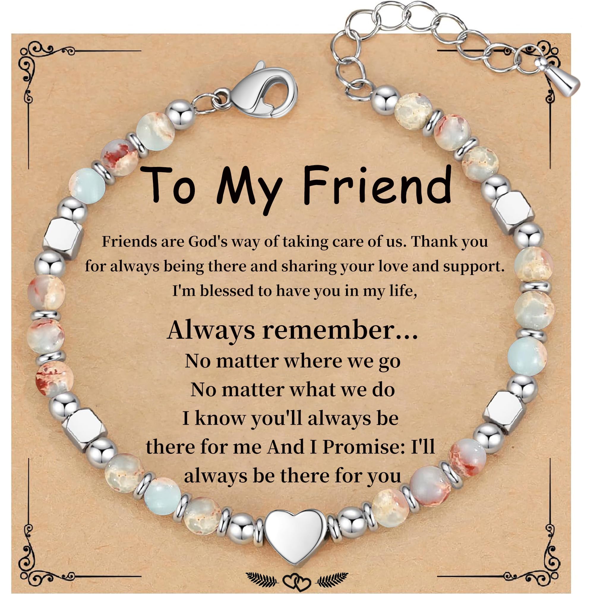 Best Friend Bracelet Gifts for Women Sister Bestie, Christmas Gift for Teens Mom Daughter Granddaughter Birthday Gift for Her Stocking Stuffers