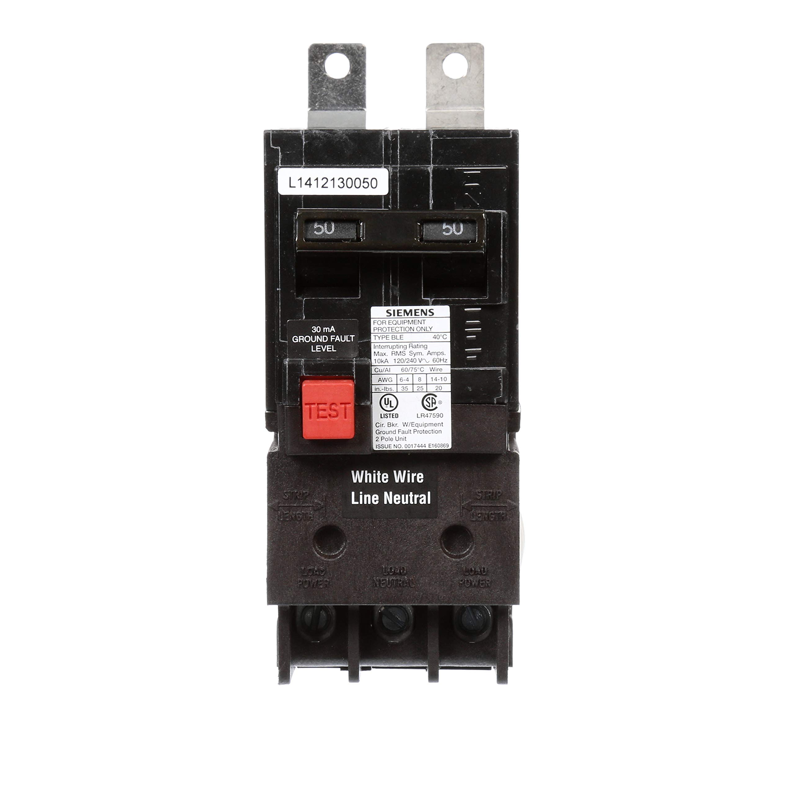 Interruttore Siemens QP Da 50A 2 Poli – Tipo QP 120/240V, Perfetto Per Camper E Casa, Nuovo