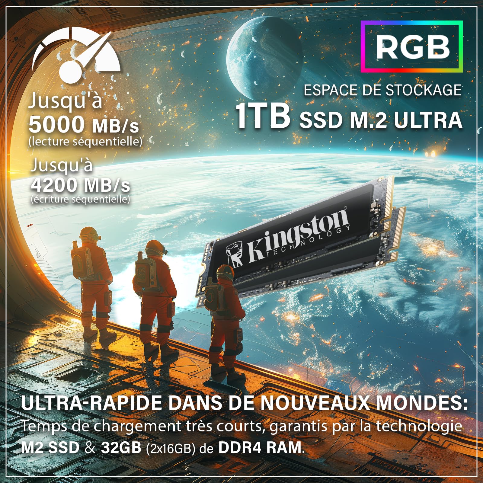 HYPER BYTE® Basic Gaming PC - Ordinateur avec AMD Ryzen 7 5700G avec 4,6 GHz | Radeon Vega 8 | 16GO DDR4 RAM | 1TB SSD | Silent Water Cooling | Gamer Tower Desktop | WLAN | Win11 Pro